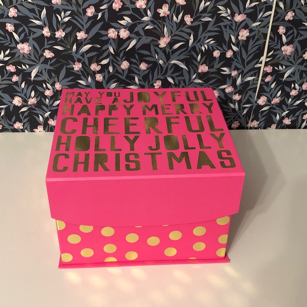 Sheffield Home pink poka dot Christmas Gift Box